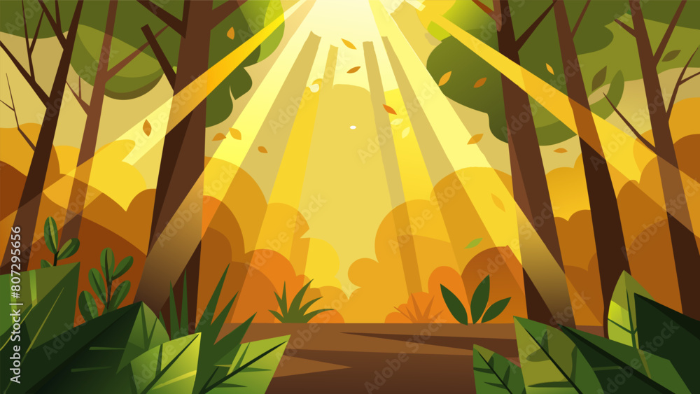 Aufkleber sunbeams danced through the leaves casting a warm and inviting glow on the forest floor..