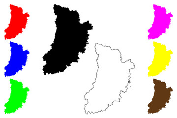 Province of Lleida (Kingdom of Spain, Autonomous Community Catalonia) map vector illustration, scribble sketch Lleida map