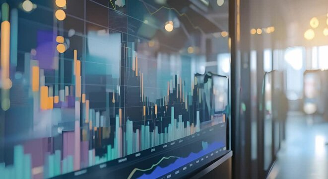 Chart showing fintech startups digital banking blockchain and impact on traditional finance . Concept Fintech Startups, Digital Banking, Blockchain Technology, Traditional Finance, Impact Analysis