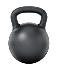Black kettlebell isolated on transparent background. 3D illustration