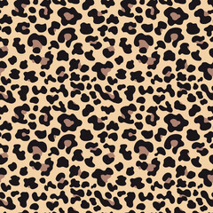 
Leopard print leather texture vector seamless pattern, stylish design