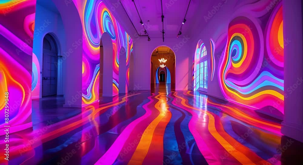 Aufkleber modern twist on 60s psychedelic art through innovative projection mapping technique. concept project