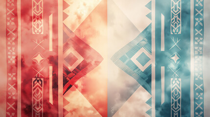 Abstract Geometric Tribal Patterns with Gradient Background