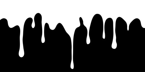 black paint dripping dot. abstract blob. White background.