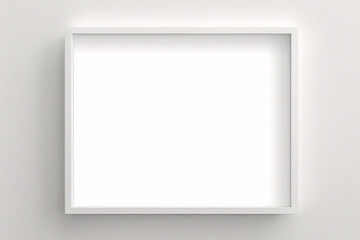 Obraz premium Lienzo blanco vacío con marco decorativo sobre una maqueta de fondo blanco