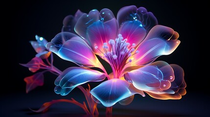 A neon flower, an exquisite creation in the world of artificial aesthetics.