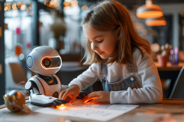 Robot teaches children homework  technology modern learning