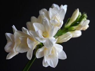 White Tuberose Blooming: A Delicate, Beautiful and Attractive Flower with a Captivating Aroma