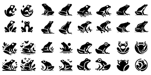 collection of abstract frog silhouettes