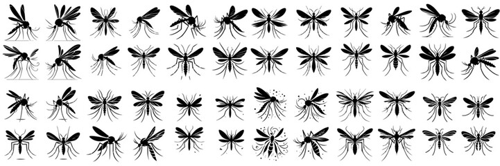 collection of mosquito silhouettes