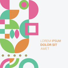 Square banner abstract flat colorful mosaic background design