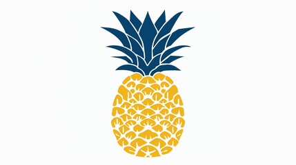 Minimalistic Illustration of a Pineapple on a white background