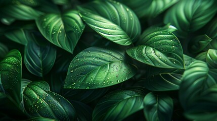 Green leaf background, tropical leaves, natural green leaves plants.
