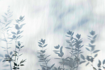 A blurry silhouette of a plant captured during rainfall, showcasing the beauty of nature in motion - Powered by Adobe