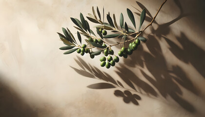 Olivier en pleine lumière, une abondance d'olives à l'avant-plan