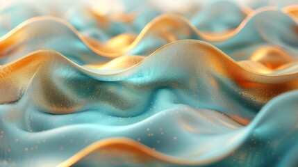 Waves of gold and turquoise color on a luxury abstract background.