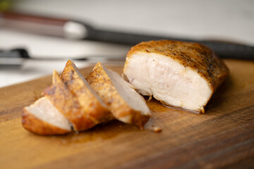 sliced pan fried chicken breast