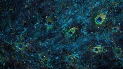 Textured background of  peacock feathers.