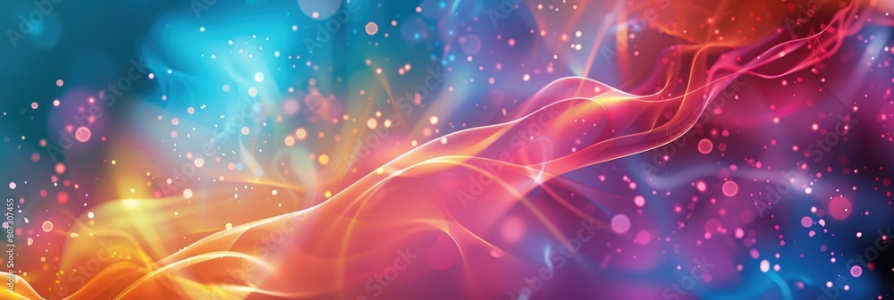 Poster modern creative ultrawide background design in abstract style with colourful graphic elements -
