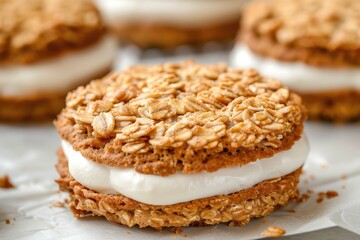 Homemade Oatmeal Cream Pies: Delightfully Delicious Dessert Treats in a close-up