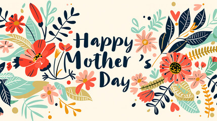 Obraz premium Spring Blossoms: A Delicate Mother's Day Celebration greeting card.