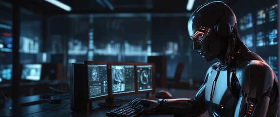 Obraz premium importance of cyber security and digital protection in the modern business landscape. Use futuristic and sleek technology designs to convey a sense of advanced protection and security