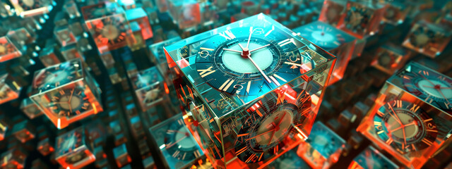 Time takes on a psychedelic form with a mesmerizing transparent clock, its vibrant colors and abstract patterns creating an unconventional and mind-bending experience.