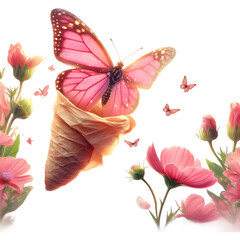 Butterfly emerging from a cocoon Sublimation Clipart