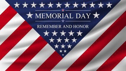 Memorial day Remember and Honor background on the national flag USA. National holiday of the USA. Vector illustration.