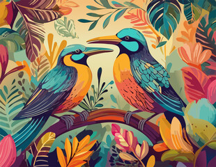background pattern with birds