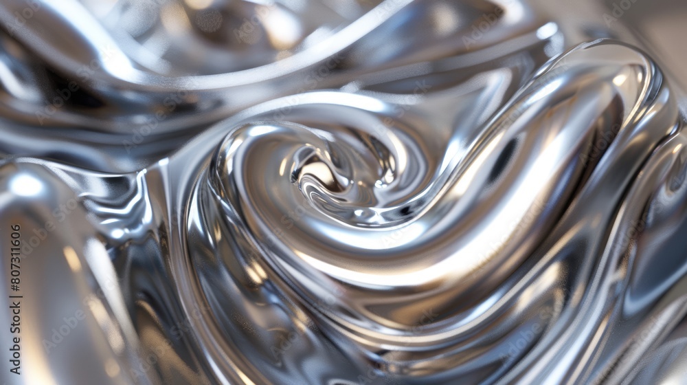 Poster Detailed close-up showcasing metallic swirls in a high-res format, emphasizing the interplay of light and material textures