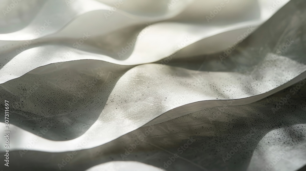 Poster detailed exploration of light and shadow on textured layered paper in a close-up, high-res format