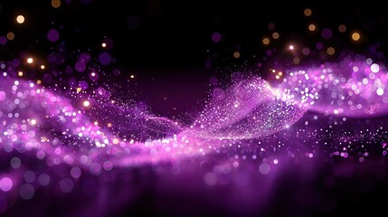   Purple abstract background, blurry lights & wave