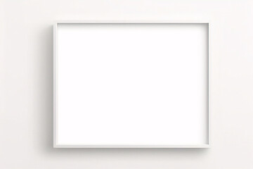 Obraz premium Lienzo blanco vacío con marco decorativo blanco sobre una maqueta de fondo blanco