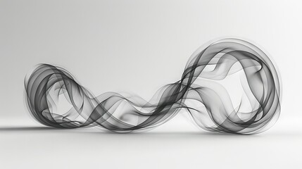   A monochromatic image of smoke escaping from the crown of an M on a clean white canvas, allowing space for added text