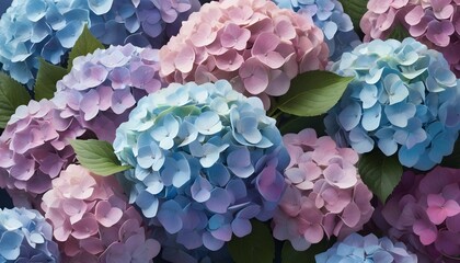 Design a background with lush hydrangea blooms in upscaled 21