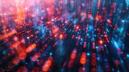 Abstract background of coding software for stock market, sci-fi palette tone. Generative AI.