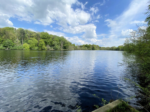 A view of Blakemere Lake near Ellesmere on a sunny day