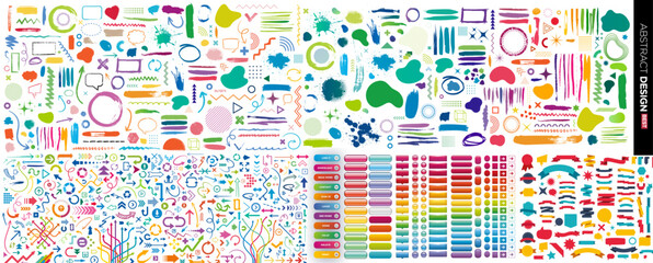 Set of abstract organic shapes and textures for design layouts