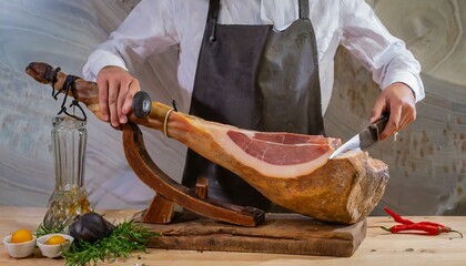 maestro jamonero cortando jam&oacute;n