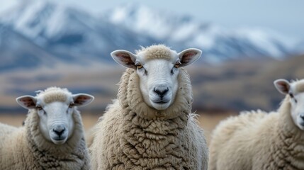 Obraz premium close up of a sheep in the field