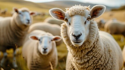 Obraz premium close up of a sheep in the field