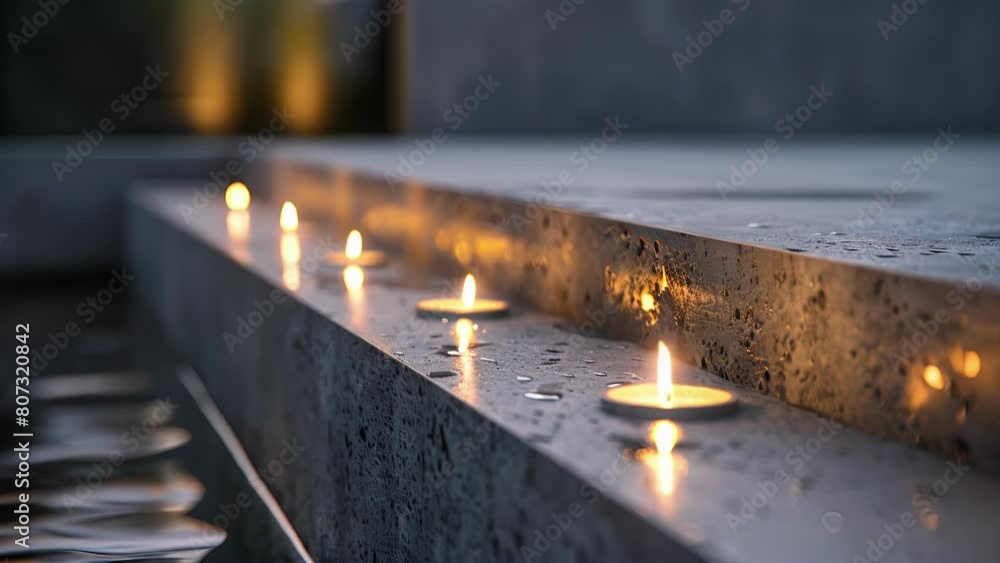 Poster the warm and inviting glow of the candles reflects beautifully off the cool tones of the concrete cr