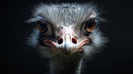 Wild Ostrich in Natural Habitat Generative AI