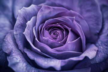 Detailed view of a vibrant purple rose flower, showcasing its petals and unique color up close