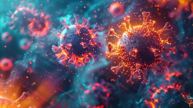 virus and bacteria in background