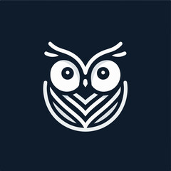 Vector images of owl on a white background.