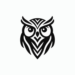 Vector images of owl on a white background.