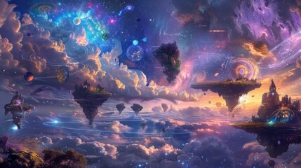 Celestial Gathering of Starseeds in Ethereal Landscape
