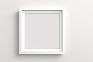 Weißer Rahmen lehnt auf weißem Boden im Innenmodell. Vorlage eines an einer Wand gerahmten Bildes 3D-Rendering